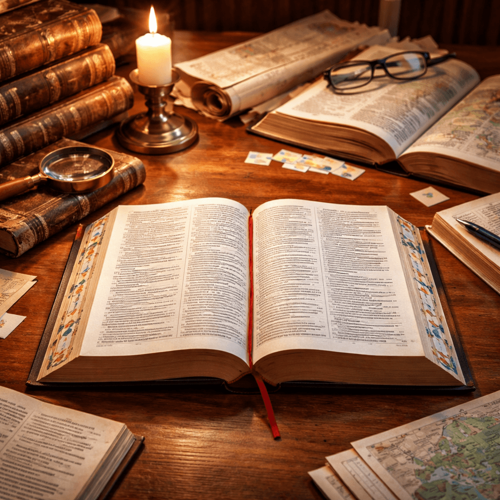 Open Bible showing multiple books